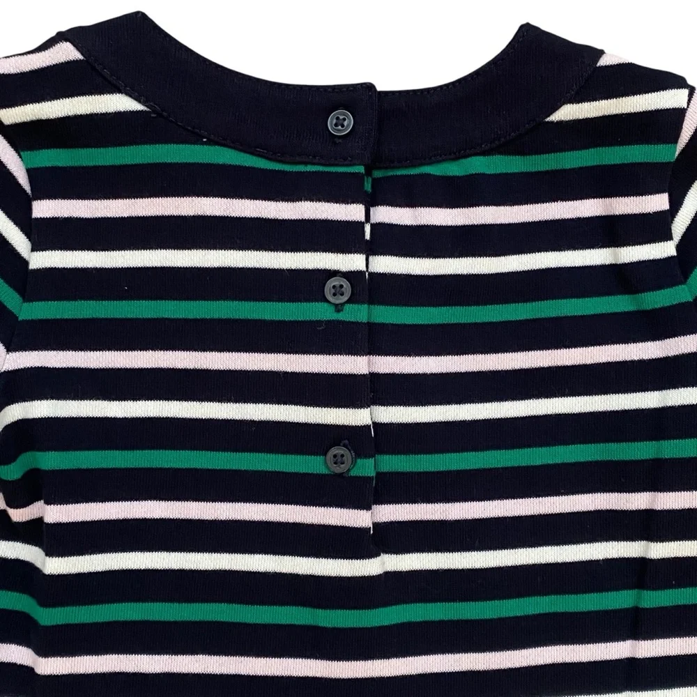 Janie and Jack Dress Long Sleeve Sweatshirt Blue Green White Pink Stripes Size 5